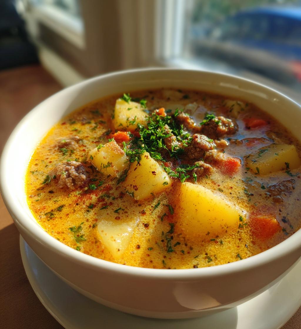 35-Minuten Cremige Kartoffel-Hackfleisch-Suppe: Himmlisch einfach