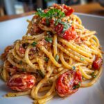Cremige Spaghetti mit Tomaten-Par