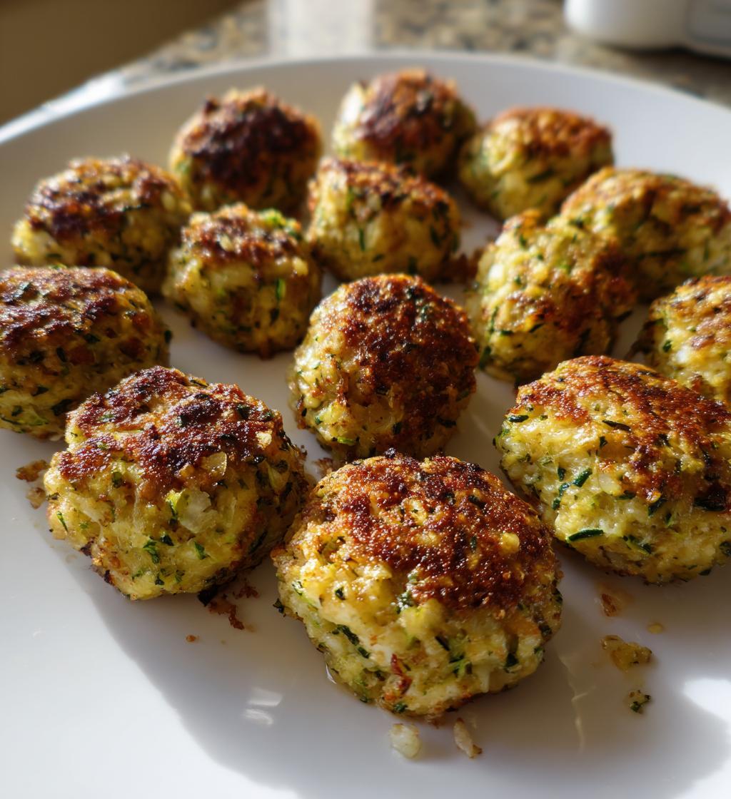 knusprige zucchini feta bällchen